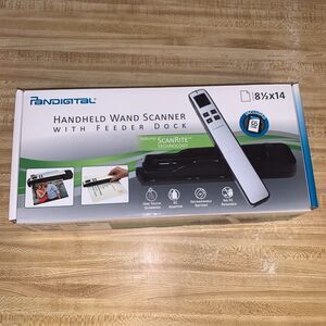 Pandigital Handheld Wand Scanner w/ Feeder Dock (BLUE) Scan Rite Technology New